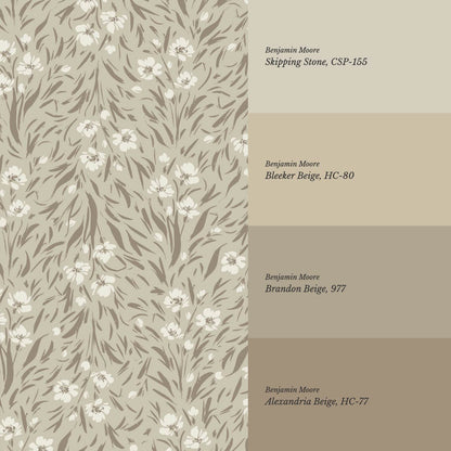 Flora Botanical Beige Wallpaper