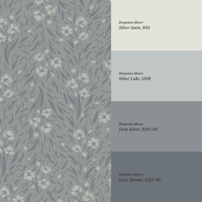 Flora Botanical Gray Cardigan Wallpaper