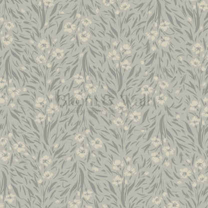 Flora Botanical Dove Gray Wallpaper