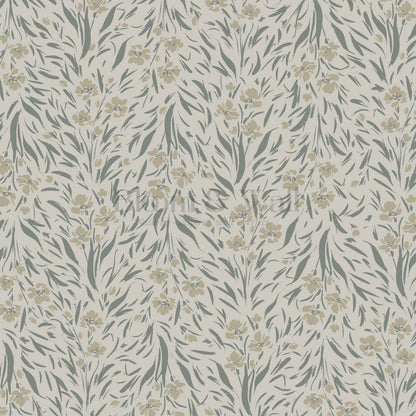 Flora Botanical Duxbury Gray Wallpaper