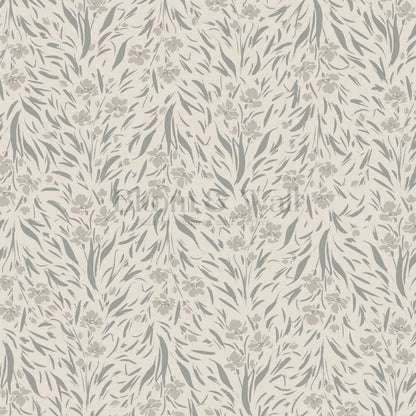 Flora Botanical Gray Mist Wallpaper