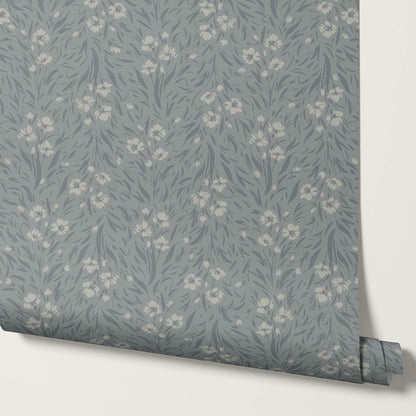 Flora Botanical Gray Cardigan Wallpaper