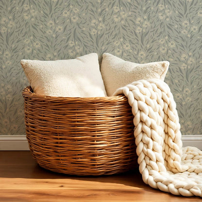 Flora Botanical Dove Gray Wallpaper