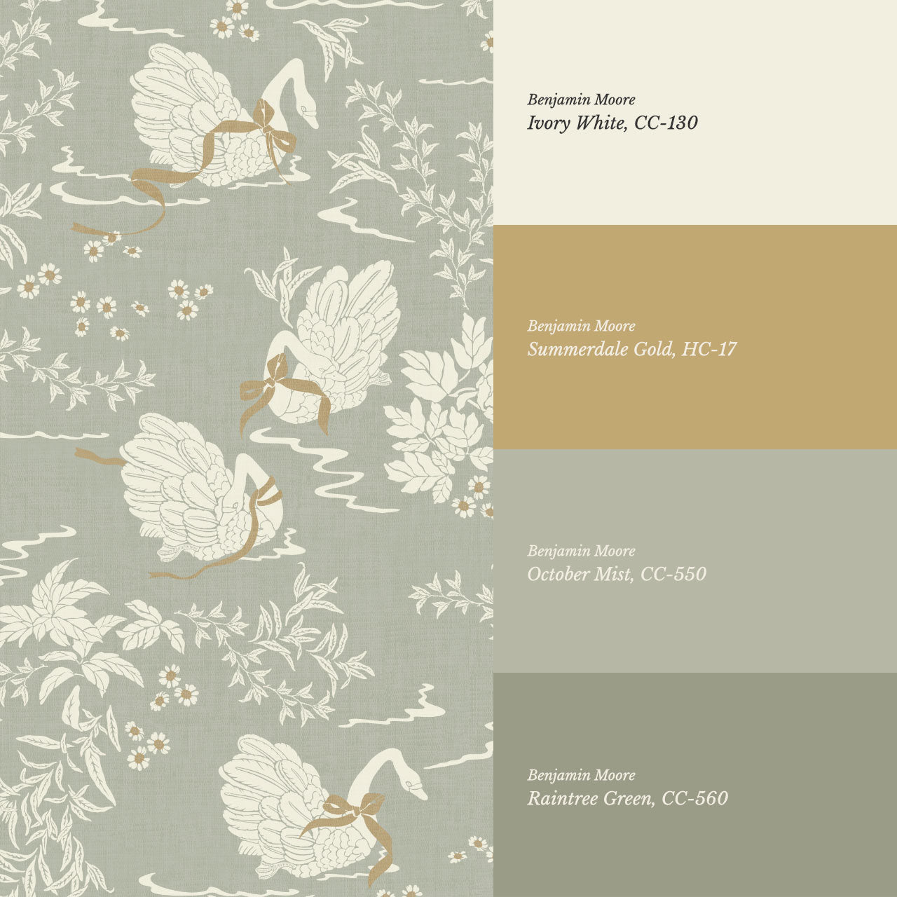 Florence Sage Swan Lake Wallpaper