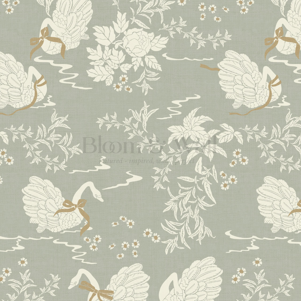 Florence Sage Swan Lake Wallpaper