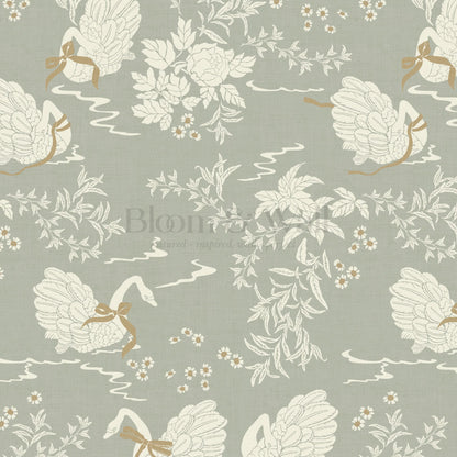 Florence Sage Swan Lake Wallpaper