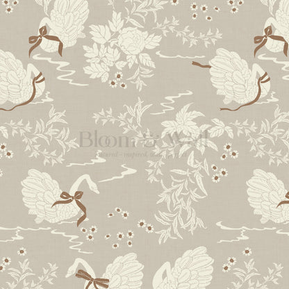 Florence Taupe Swan Lake Wallpaper