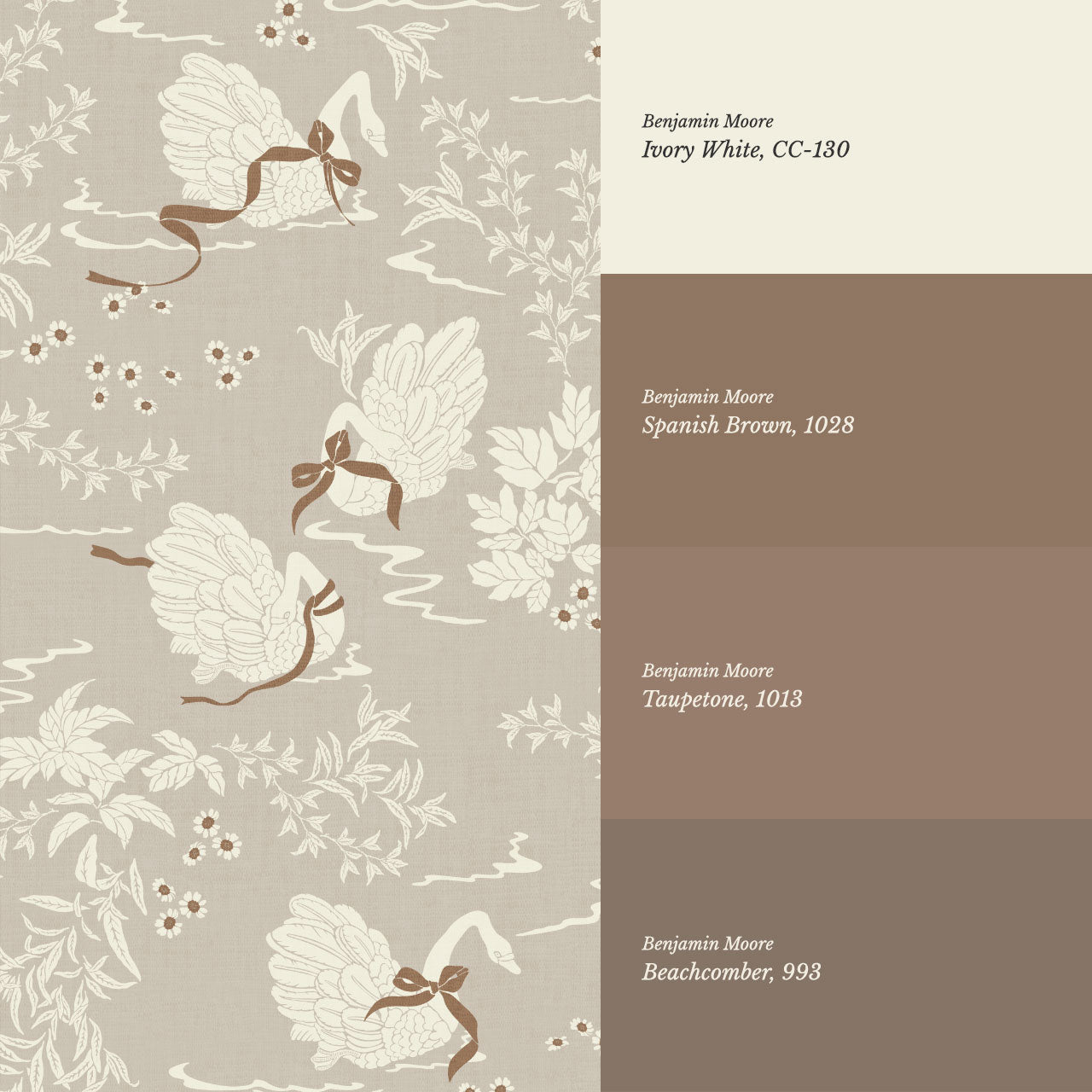 Florence Taupe Swan Lake Wallpaper
