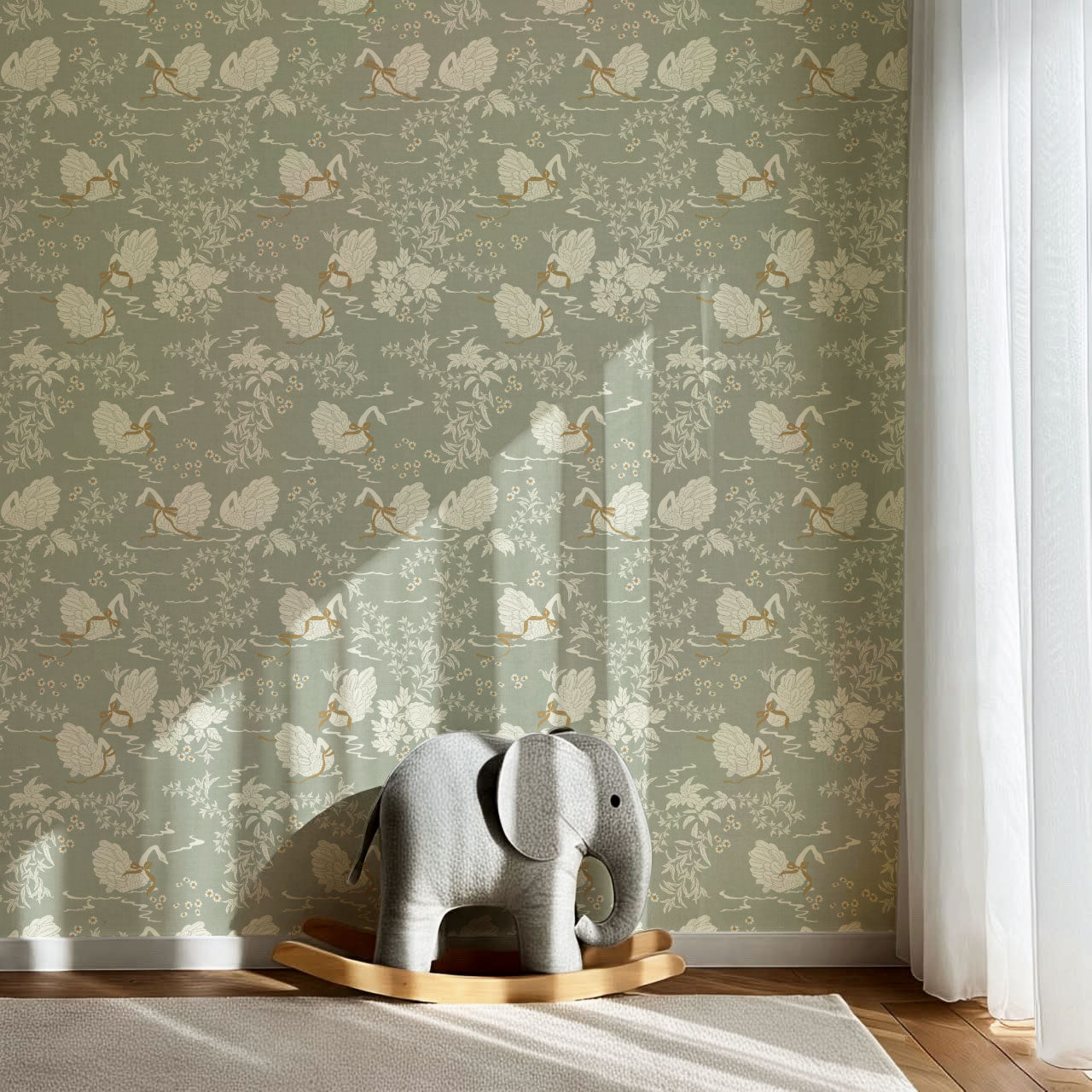 Florence Sage Swan Lake Wallpaper