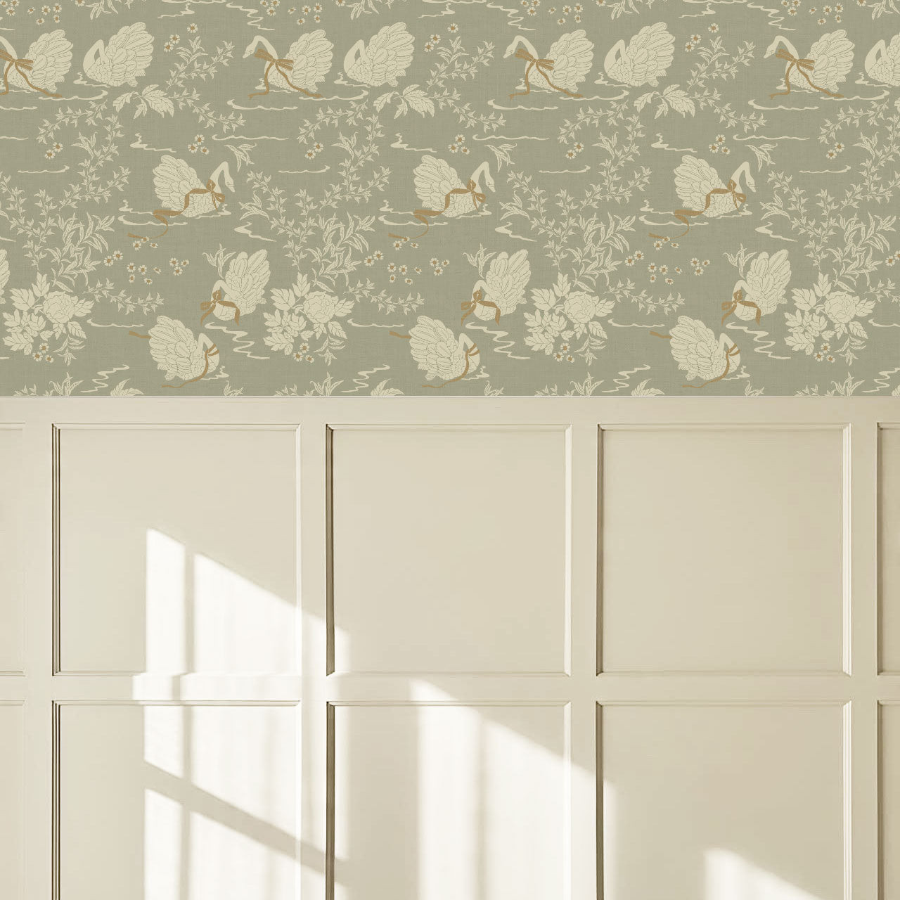 Florence Sage Swan Lake Wallpaper