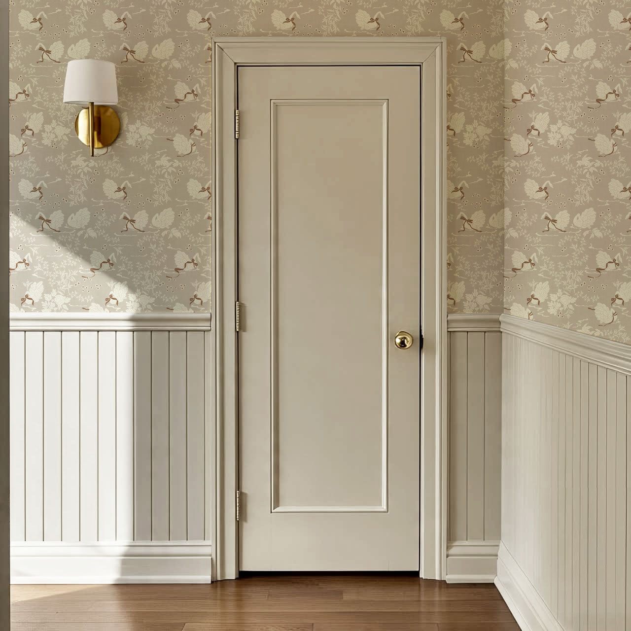 Florence Taupe Swan Lake Wallpaper