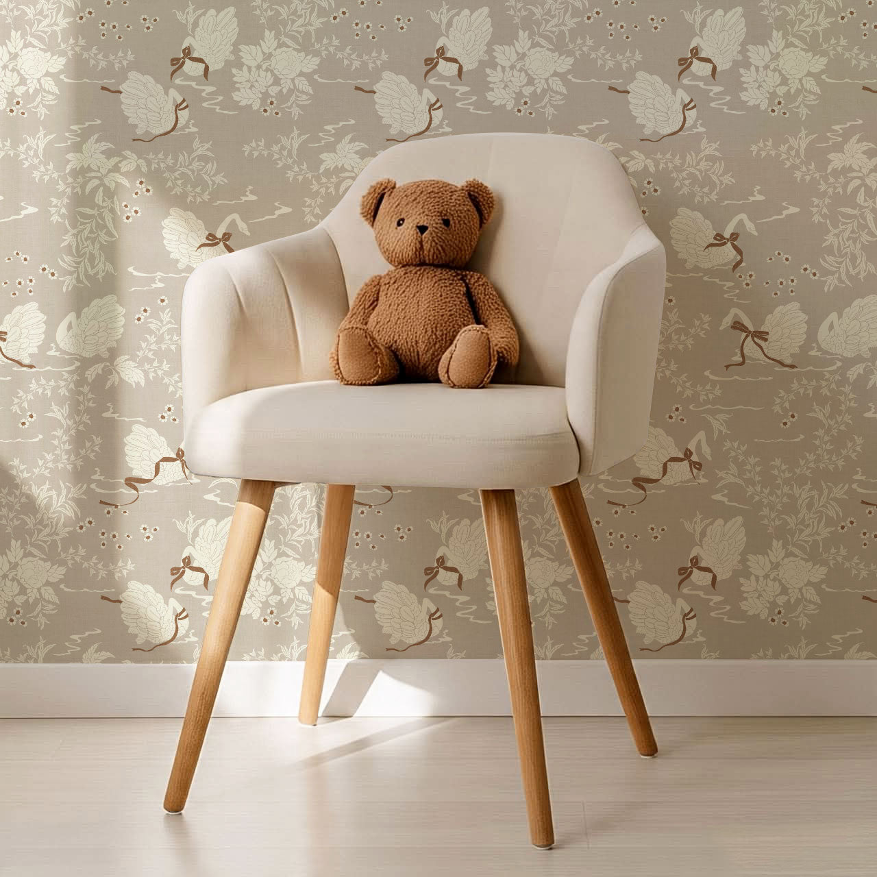 Florence Taupe Swan Lake Wallpaper