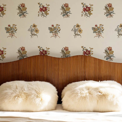 Florencia Antique Blooms Cream Honey Wallpaper