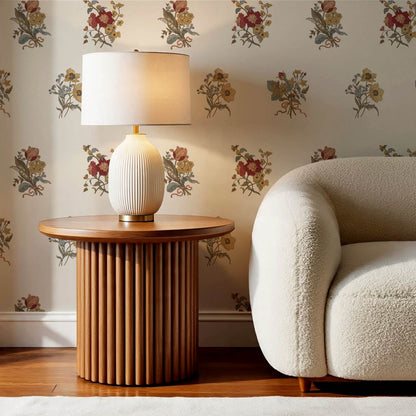 Florencia Antique Blooms Cream Honey Wallpaper