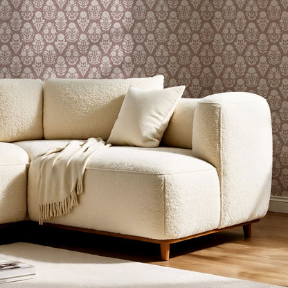 Floriane Vintage Floral Block Print Maroon Wallpaper