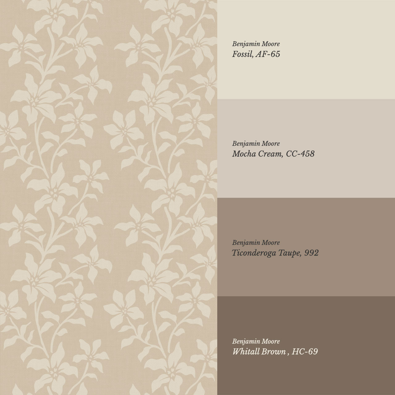 Fossette Botanical Vines Beige Wallpaper