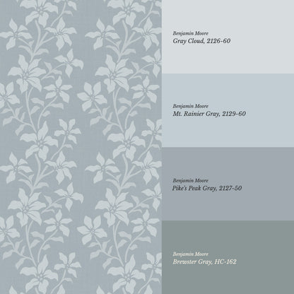 Fossette Botanical Vines Blue Wallpaper