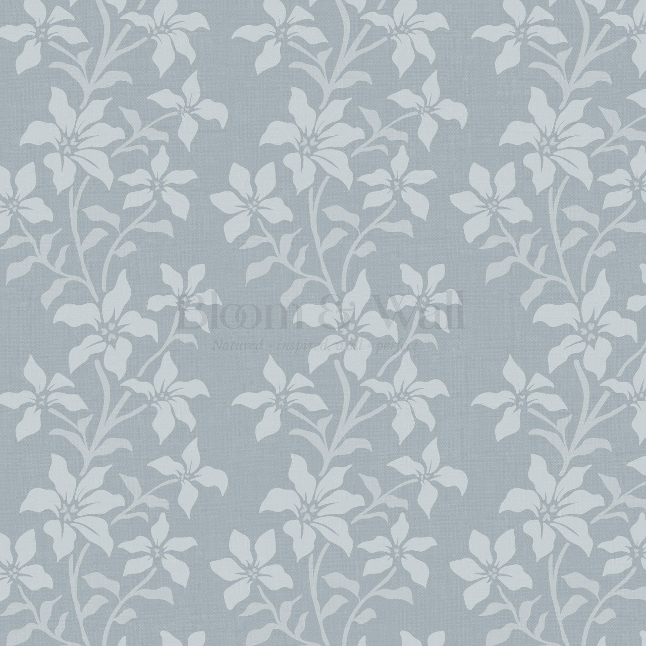 Fossette Botanical Vines Blue Wallpaper