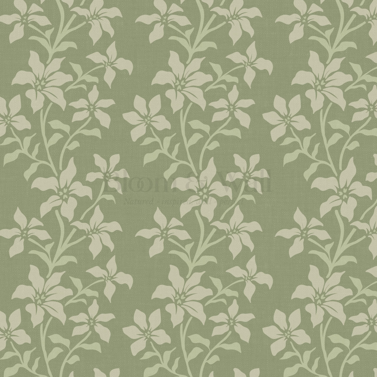Fossette Botanical Vines Green Wallpaper