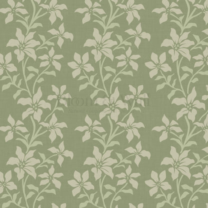 Fossette Botanical Vines Green Wallpaper