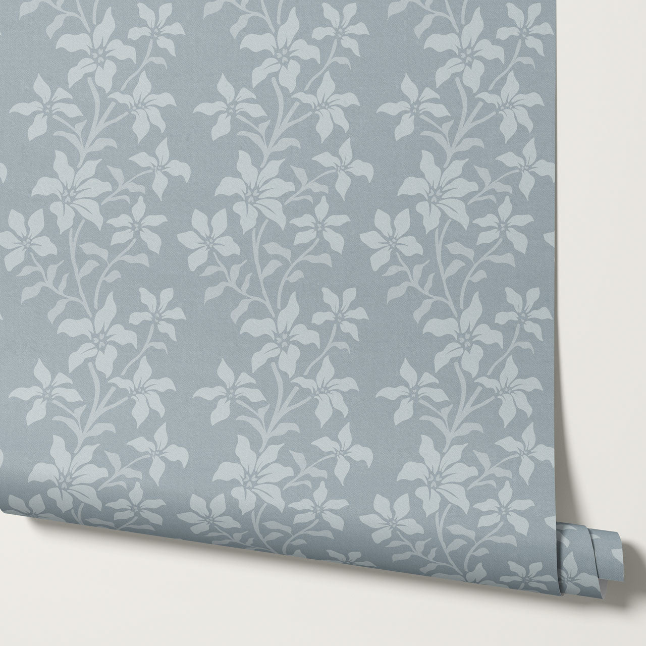 Fossette Botanical Vines Blue Wallpaper