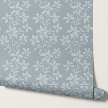Fossette Botanical Vines Blue Wallpaper