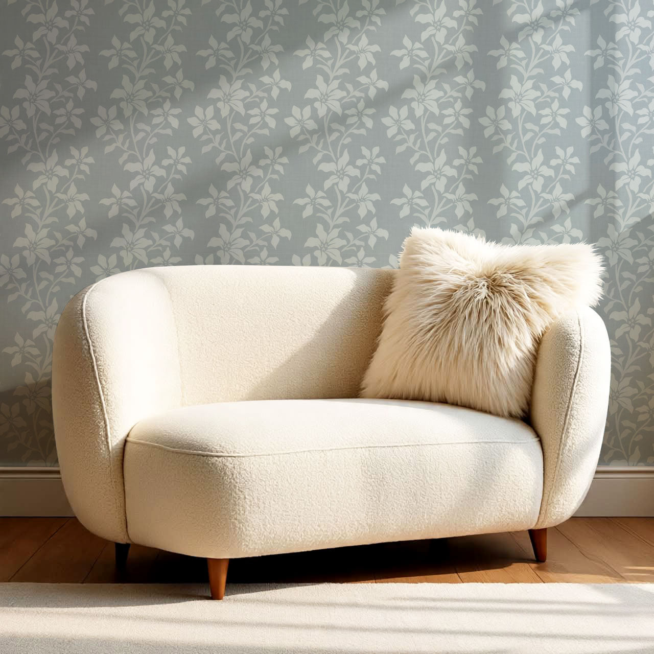 Fossette Botanical Vines Blue Wallpaper