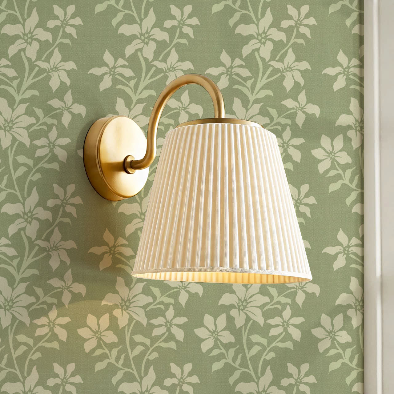 Fossette Botanical Vines Green Wallpaper