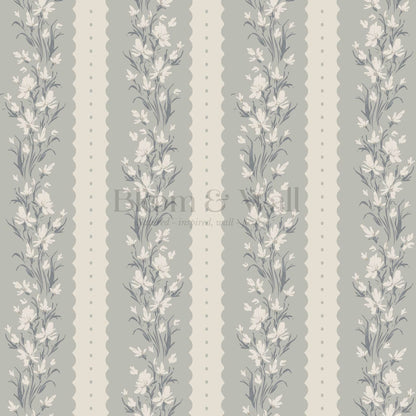 Francesca Blooming Stripes Dove Beige Wallpaper