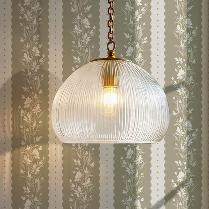 Francesca Blooming Stripes Deep Olive Wallpaper