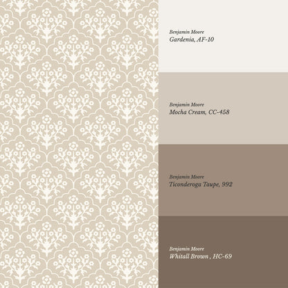 Frankie Blooms Beige Wallpaper