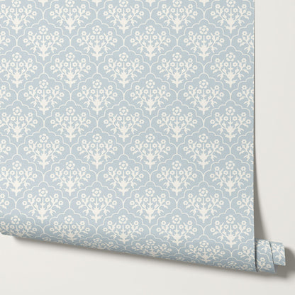 Frankie Blooms Baby Blue Wallpaper