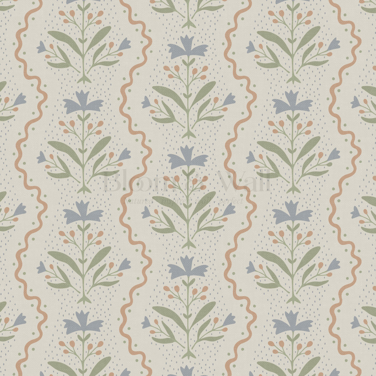 Freya Vertical Blooms Antique Wallpaper