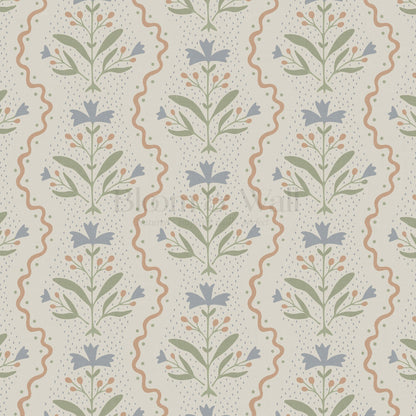 Freya Vertical Blooms Antique Wallpaper