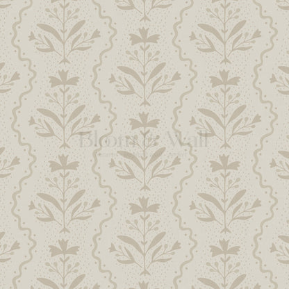 Freya Vertical Blooms Beige Wallpaper