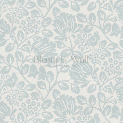 Gabriella Boho Birds and Floral Vines Sky Wallpaper