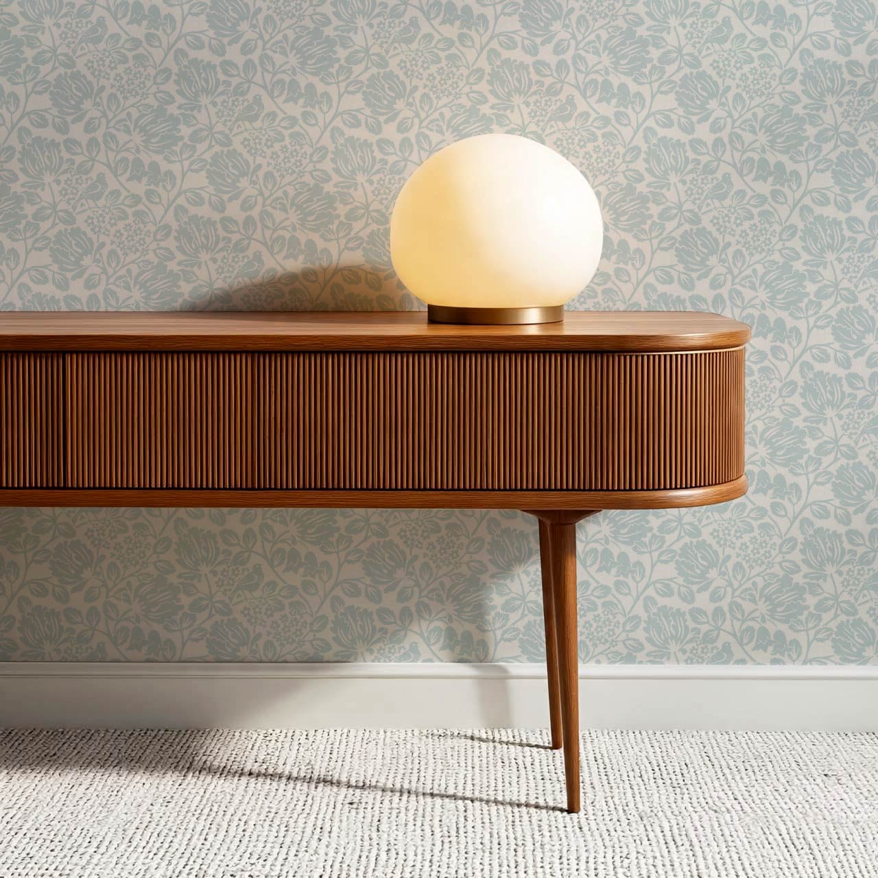 Gabriella Boho Birds and Floral Vines Sky Wallpaper