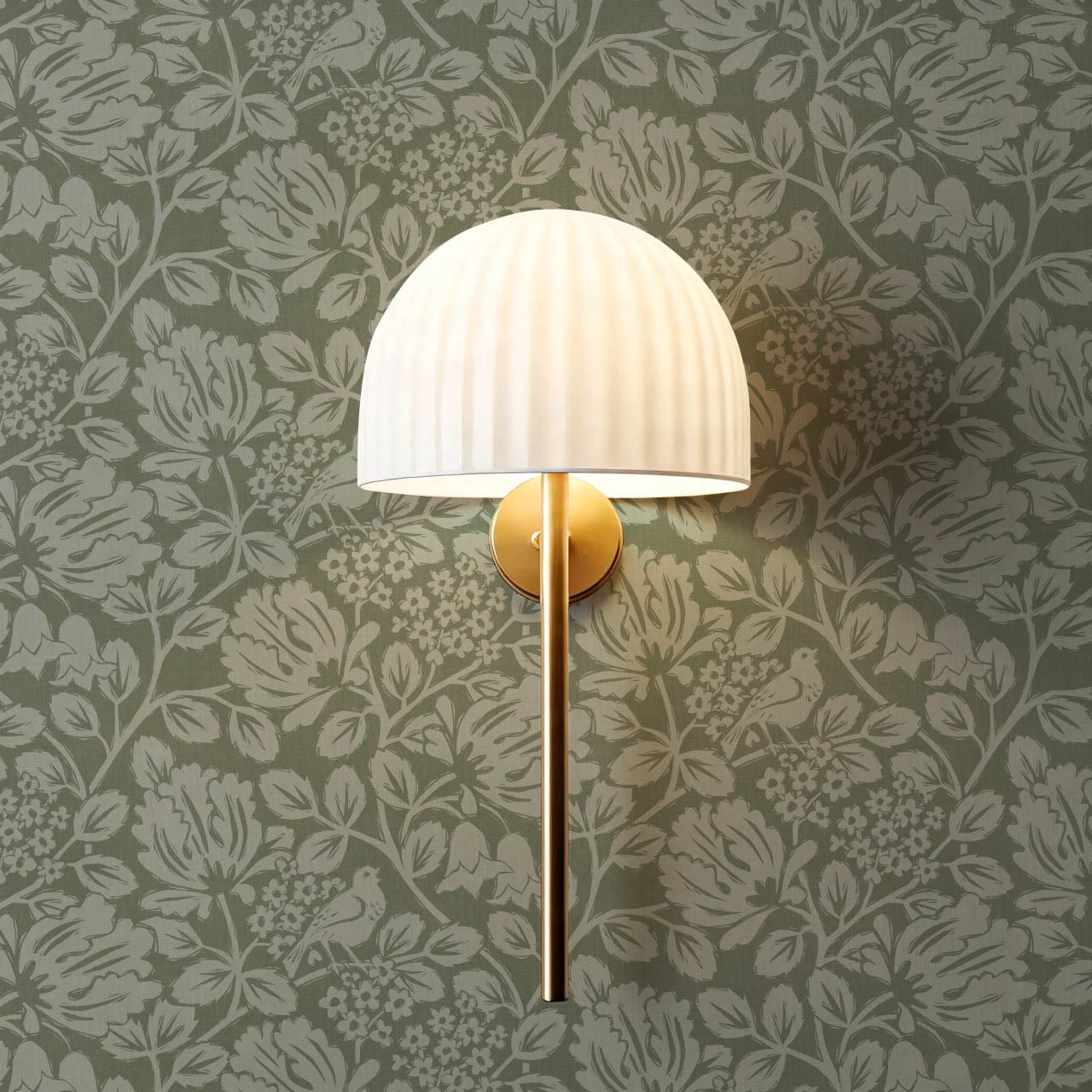 Gabriella Boho Birds and Floral Vines Forest Wallpaper