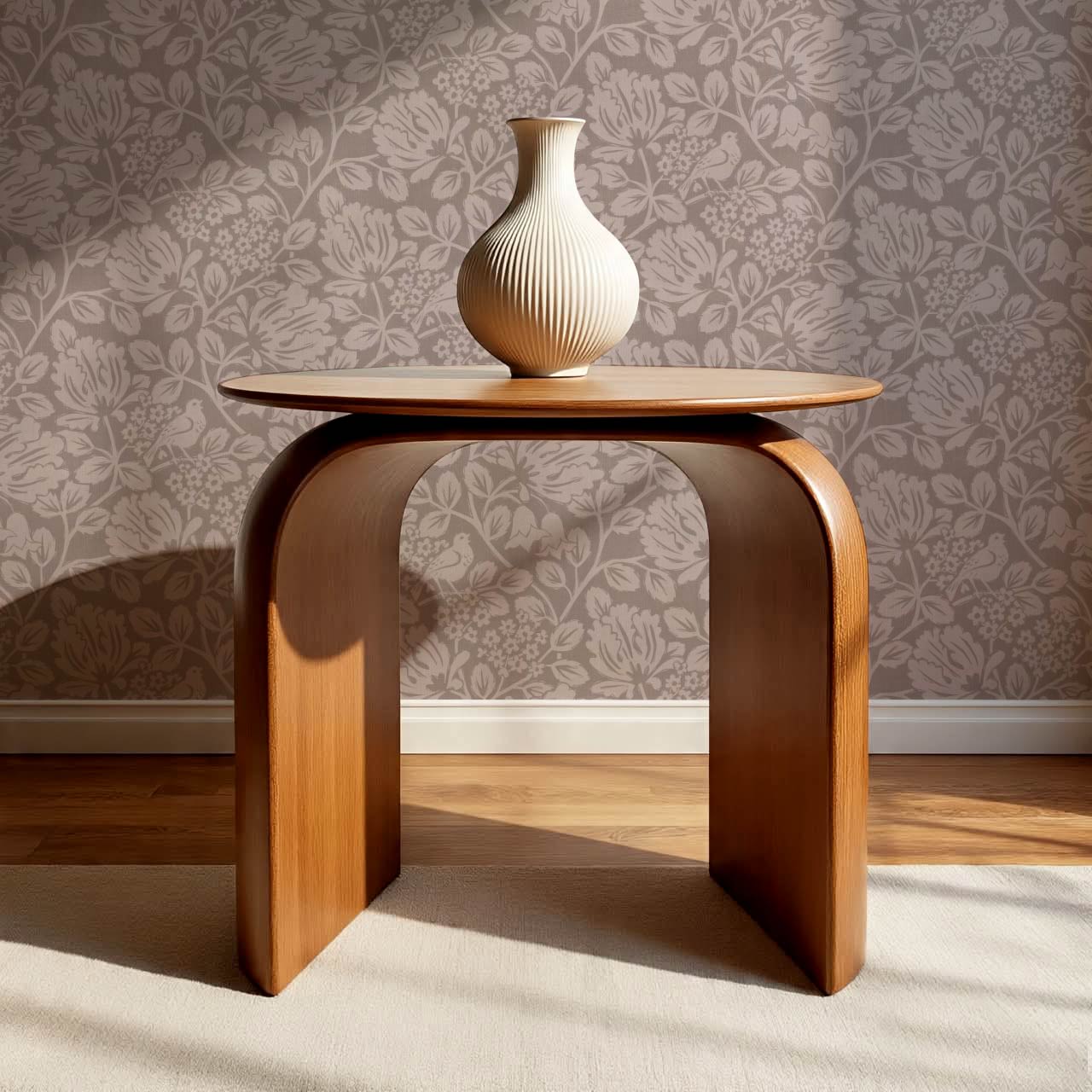 Gabriella Boho Birds and Floral Vines Mauve Wallpaper