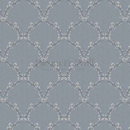 Gala Twining Vines Slate Blue Gray Wallpaper