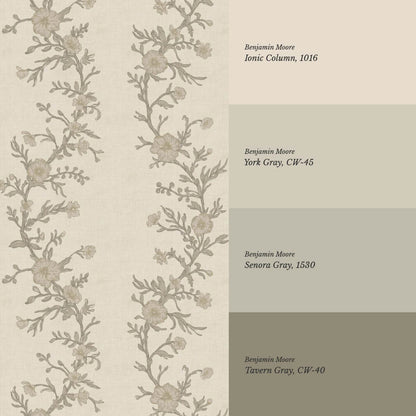 Ina Flowering Vine Beige Stone Wallpaper