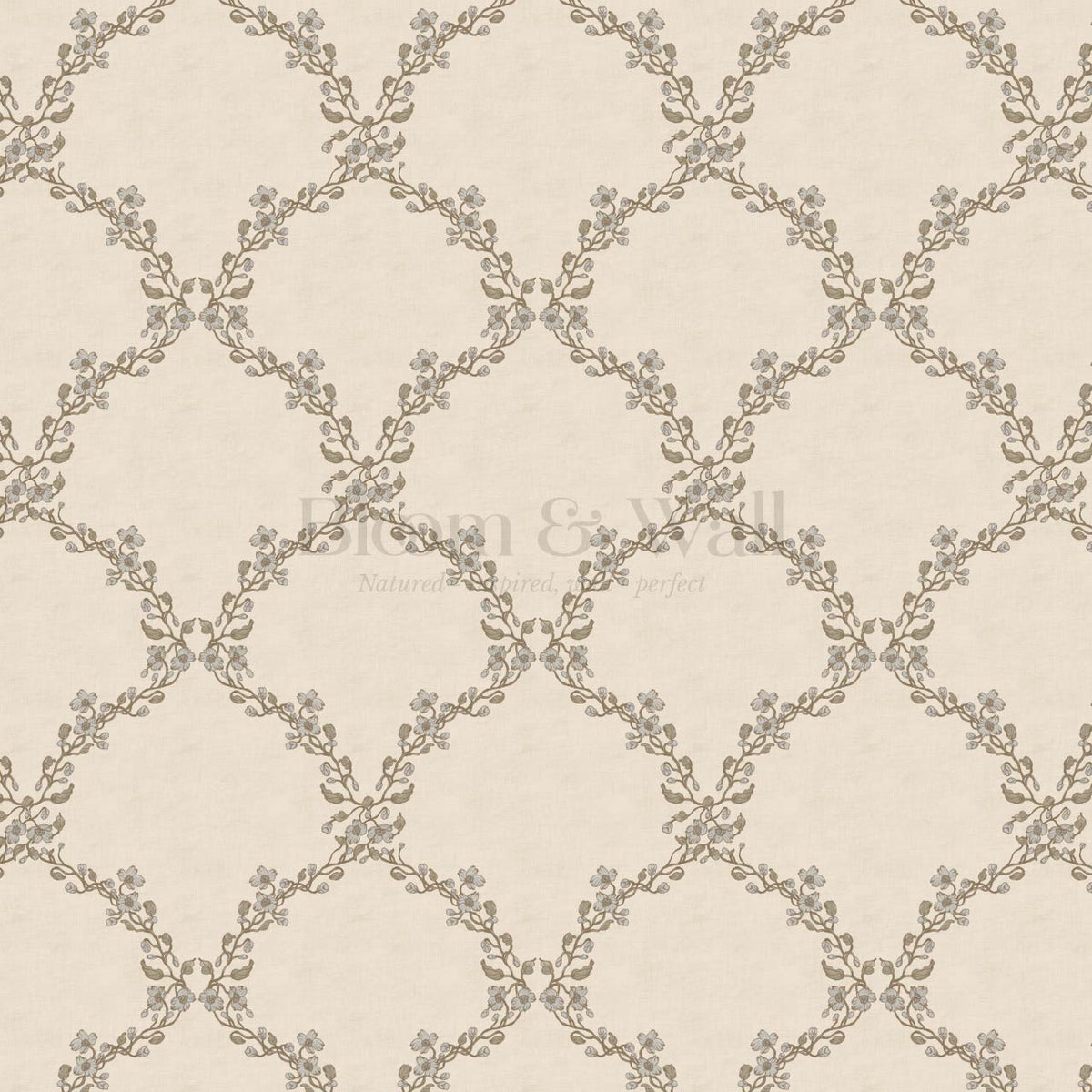 Gala Twining Vines Beige Stone Wallpaper