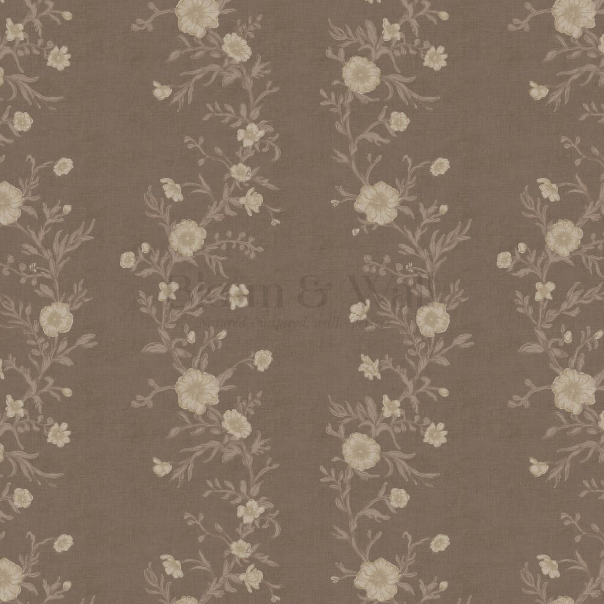 Ina Flowering Vine Earth Taupe Wallpaper