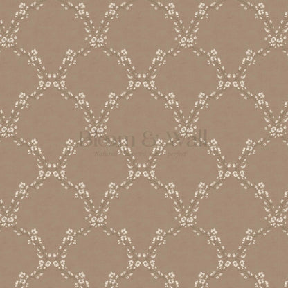 Gala Twining Vines Mud Brown Beige Wallpaper
