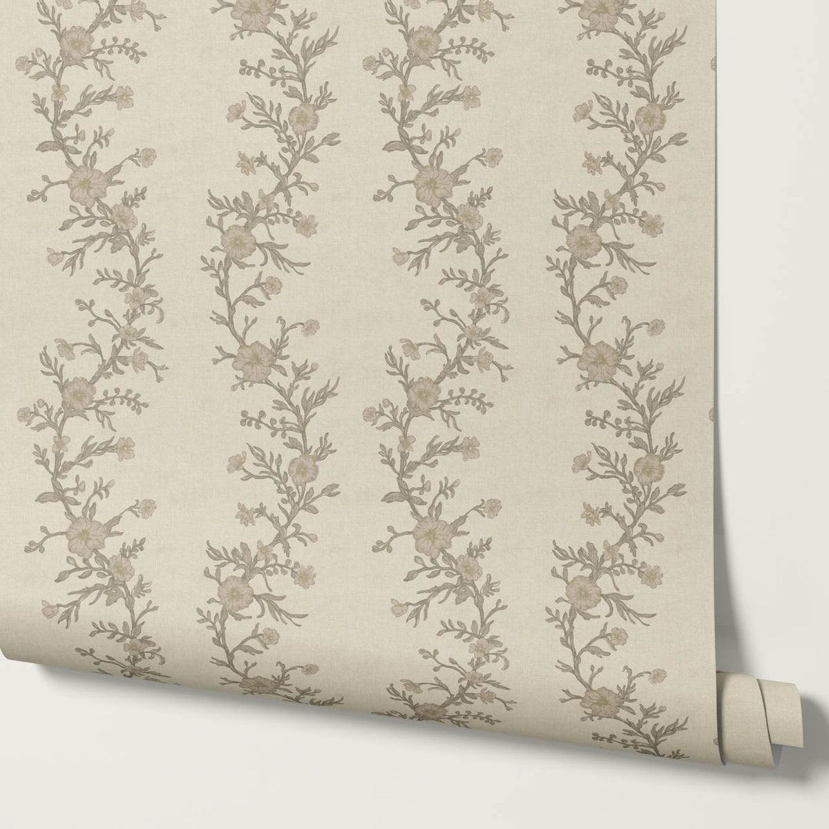 Ina Flowering Vine Beige Stone Wallpaper