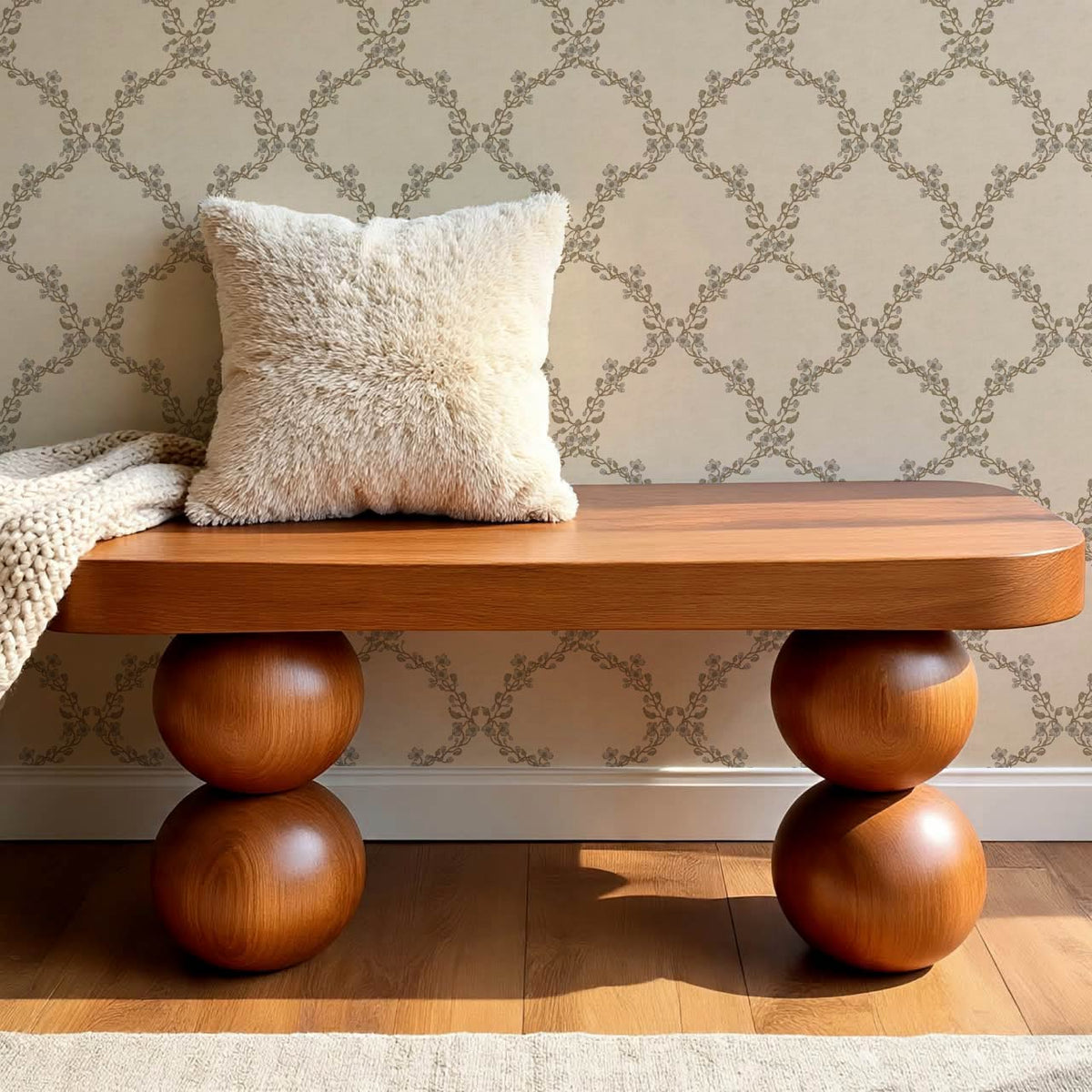Gala Twining Vines Beige Stone Wallpaper