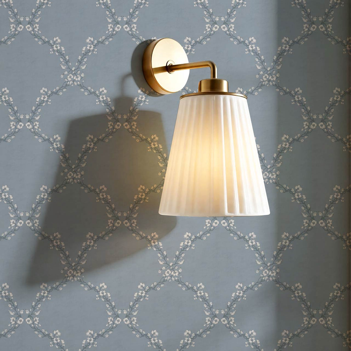 Gala Twining Vines Slate Blue Gray Wallpaper