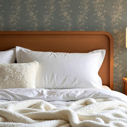 Ina Flowering Vine Sea Foam Taupe Wallpaper