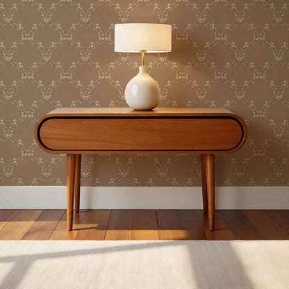Gala Twining Vines Mud Brown Beige Wallpaper