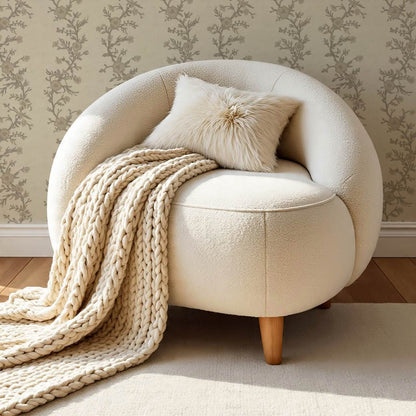 Ina Flowering Vine Beige Stone Wallpaper